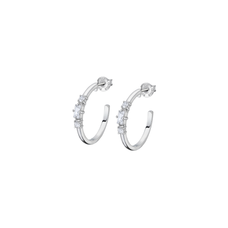 boucles-oreilles-créoles-femme-argent-925-et-oxydes-LOTUS-LP2007-4-1 Boucles d’oreilles créoles Femme Argent 925/1000 et Oxydes de zirconium LOTUS LP2007-4/1