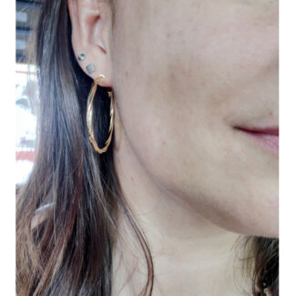 Boucles d’oreilles créoles Femme Plaqué Or ROBBEZ MASSON portées