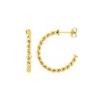 Boucles d’oreilles demi créoles torsadées Femme Acier inoxydable doré ROBBEZ MASSON