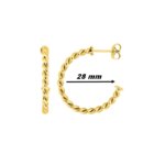 Boucles d’oreilles demi créoles torsadées Femme Acier inoxydable doré ROBBEZ MASSON, diamètre
