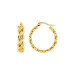Boucles d’oreilles créoles tressées Femme Acier inoxydable doré ROBBEZ MASSON