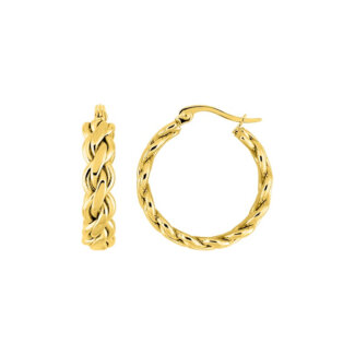 Boucles d’oreilles créoles tressées Femme Acier inoxydable doré ROBBEZ MASSON