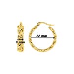 Boucles d’oreilles créoles tressées Femme Acier inoxydable doré ROBBEZ MASSON, dimensions