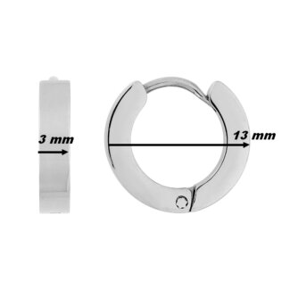 Boucles d’oreilles créoles Acier inoxydable ROBBEZ MASSON, dimensions