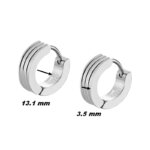 Boucles d’oreilles créoles Homme Acier inoxydable LOTUS LS2154-4/1, dimensions