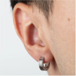 Boucles d’oreilles créoles Homme Acier inoxydable LOTUS LS2154-4/1 portées