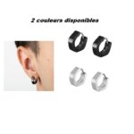 Boucles d’oreilles créoles Homme Acier inoxydable LOTUS LS2155-4/1 portées
