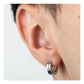 Boucles d’oreilles créoles Homme Acier inoxydable LOTUS LS2156-4/1 portées
