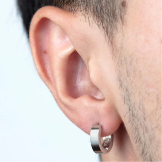 Boucles d’oreilles créoles Homme Acier inoxydable LOTUS LS2160-4/1 portées