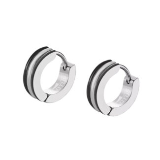 Boucles d’oreilles créoles Homme Acier inoxydable et PVD noir LOTUS LS2151-4/1