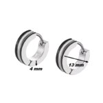 Boucles d’oreilles créoles Homme Acier inoxydable et PVD noir LOTUS LS2151-4/1, dimensions