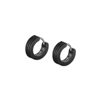 Boucles d’oreilles créoles Homme Acier inoxydable noir LOTUS LS2154-4/2