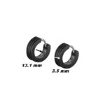 Boucles d’oreilles créoles Homme Acier inoxydable noir LOTUS LS2154-4/2, dimensions