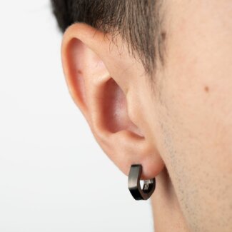 Boucles d’oreilles créoles Homme Acier inoxydable LOTUS LS2155-4/2 portées