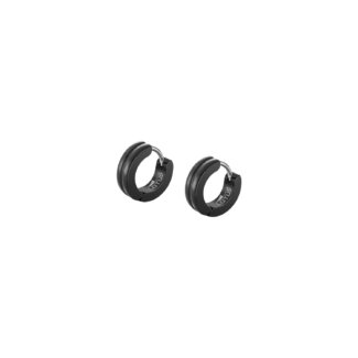 Boucles d’oreilles créoles Homme Acier inoxydable noir LOTUS LS2156-4/2