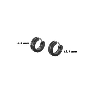 Boucles d’oreilles créoles Homme Acier inoxydable noir LOTUS LS2156-4/2, dimensions