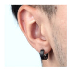 Boucles d’oreilles créoles Homme Acier inoxydable noir LOTUS LS2160-4/5 portées