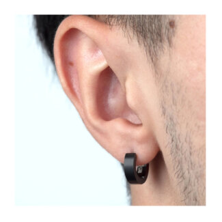 Boucles d’oreilles créoles Homme Acier inoxydable noir LOTUS LS2160-4/5 portées