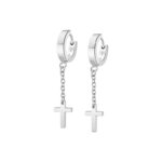 Boucles d’oreilles créoles pendantes Croix Acier inoxydable LOTUS LS2173-4/1