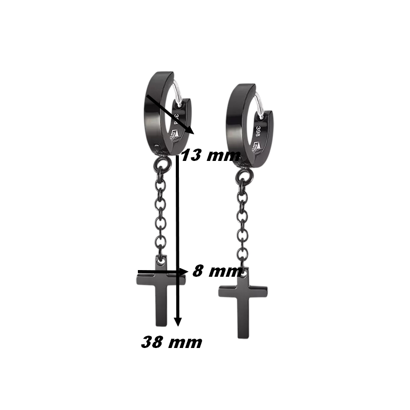 boucles-oreilles-creoles-pendantes-croix-acier-inoxydable-noir-LOTUS-LS2173-4-2-dimensions Boucles d’oreilles créoles pendantes Croix Acier inoxydable noir LOTUS LS2173-4/2, dimensions