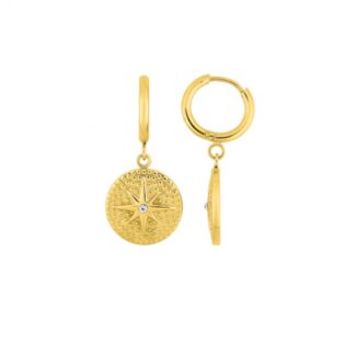 Boucles d’oreilles créoles pendantes Femme Acier inoxydable doré ROBBEZ MASSON