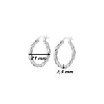 Boucles d’oreilles créoles torsadées Femme Argent 925/1000 LOTUS LP3278-4/1, dimensions