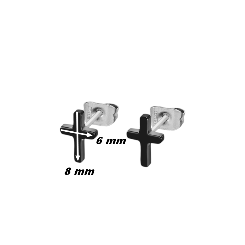 boucles-oreilles-croix-acier-inoxydable-noir-LOTUS-LS2227-4-1-dimensions Boucles d’oreilles Croix Acier inoxydable noir LOTUS LS2227-4/1, dimensions