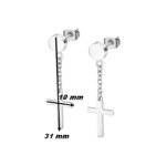 Boucles d’oreilles pendantes Croix Acier inoxydable LOTUS LS2175-4/1, dimensions