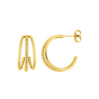 Boucles d’oreilles demi créoles Femme Acier inoxydable doré ROBBEZ MASSON