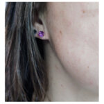 Boucles d’oreilles Femme Argent 925/1000 et Oxydes de zirconium mauves LOTUS LP2005-4/2 portées