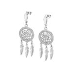 Boucles d’oreilles pendantes Attrape rêve Femme Acier inoxydable et strass LOTUS LS2185-4/1