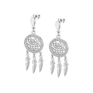 Boucles d’oreilles pendantes Attrape rêve Femme Acier inoxydable et strass LOTUS LS2185-4/1