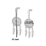 Boucles d’oreilles pendantes Attrape rêve Femme Acier inoxydable et strass LOTUS LS2185-4/1, dimensions