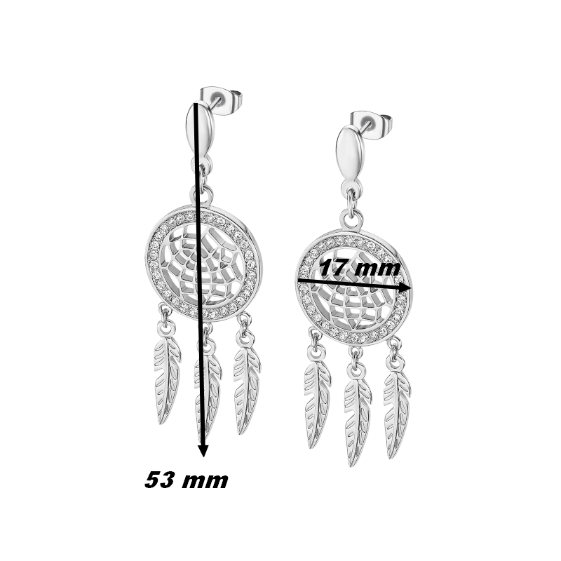 boucles-oreilles-femme-attrape-reve-acier-inoxydable-et-strass-LOTUS-LS2185-4-1-dimensions Boucles d’oreilles pendantes Attrape rêve Femme Acier inoxydable et strass LOTUS LS2185-4/1, dimensions