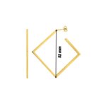 Boucles d’oreilles créoles Carré Femme Acier inoxydable doré ROBBEZ MASSON, dimensions