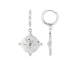 Boucles d’oreilles créoles pendantes Femme Acier inoxydable et strass ROBBEZ MASSON