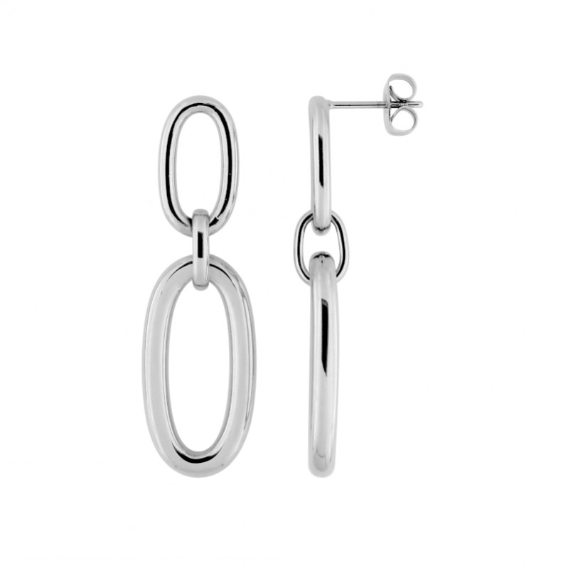 boucles-oreilles-femme-pendantes-acier-inoxydable-robez-masson-435292 Boucles d’oreilles pendantes ovales Femme Acier inoxydable ROBBEZ MASSON