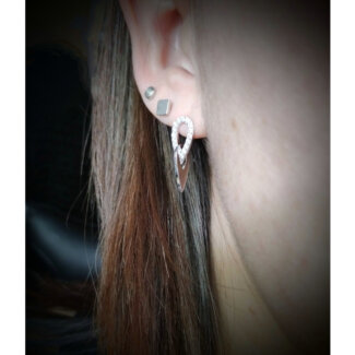 Boucles d’oreilles Femme pendantes Argent 925/1000 et Oxydes de zirconium ROBBEZ MASSON portées