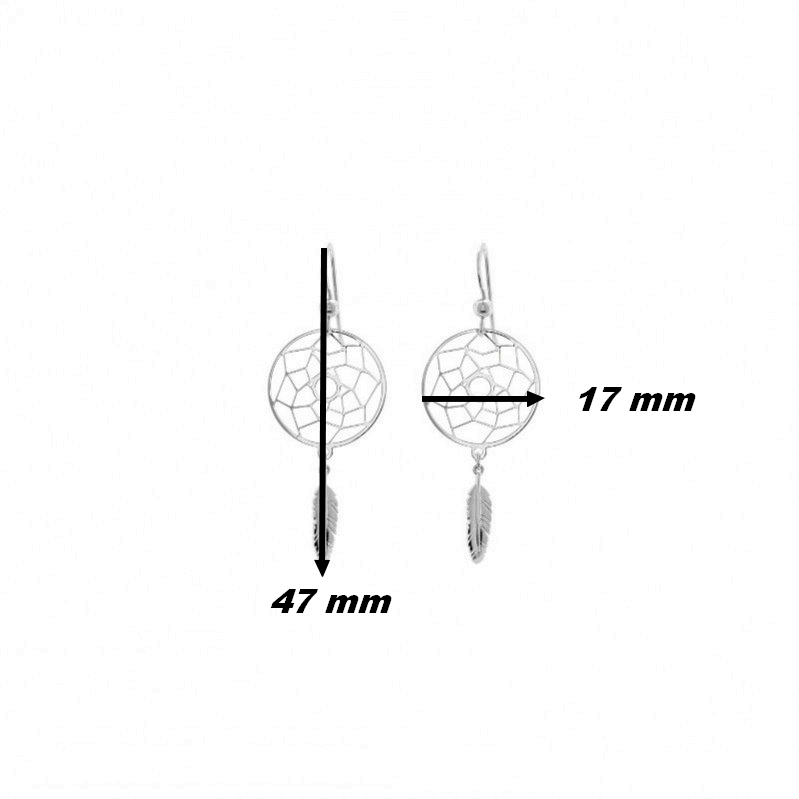 boucles-oreilles-femme-pendantes-attrape-reve-argent-rhodié-robbez-masson-305994-dimensions Boucles d’oreilles Femme pendantes Attrape rêve Argent 925/1000 ROBBEZ MASSON, dimensions