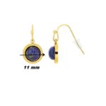 Boucles d’oreilles pendantes Femme Rond Acier inoxydable doré et Lapis synthétique ROBBEZ MASSON, diamètre