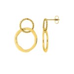 Boucles d’oreilles pendantes double cercle Femme Acier inoxydable doré ROBBEZ MASSON