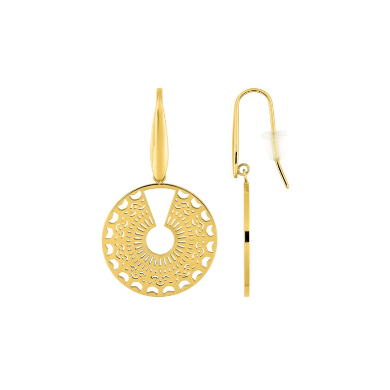 boucles-oreilles-pendantes-femme-acier-inoxydable-doré-robbez-masson-435201 Boucles d’oreilles pendantes Femme Acier inoxydable doré ROBBEZ MASSON