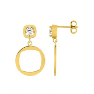 Boucles d’oreilles pendantes Femme Plaqué Or et Oxydes de zirconium MURAT