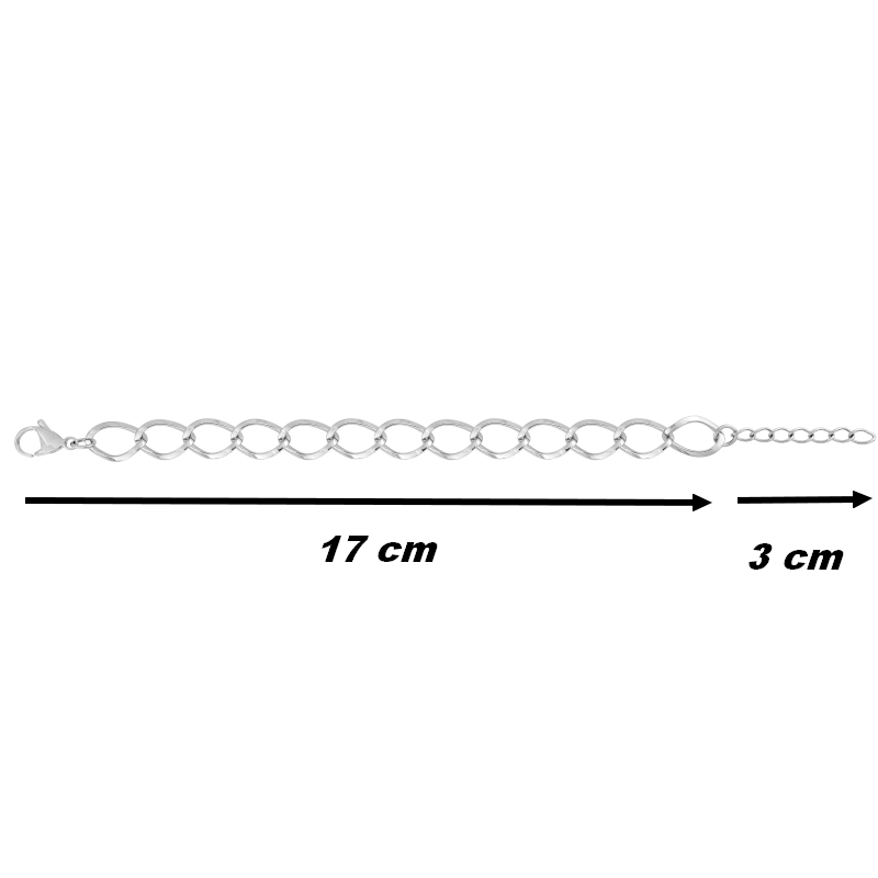 bracelet-chaine-femme-acier-inoxydable-robbez-masson-431084B-longueur Bracelet chaîne Femme Acier inoxydable ROBBEZ MASSON, longueur