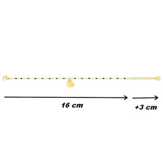 Bracelet Cœur Femme Acier inoxydable doré et Epoxy synthétique ROBBEZ MASSON, dimensions