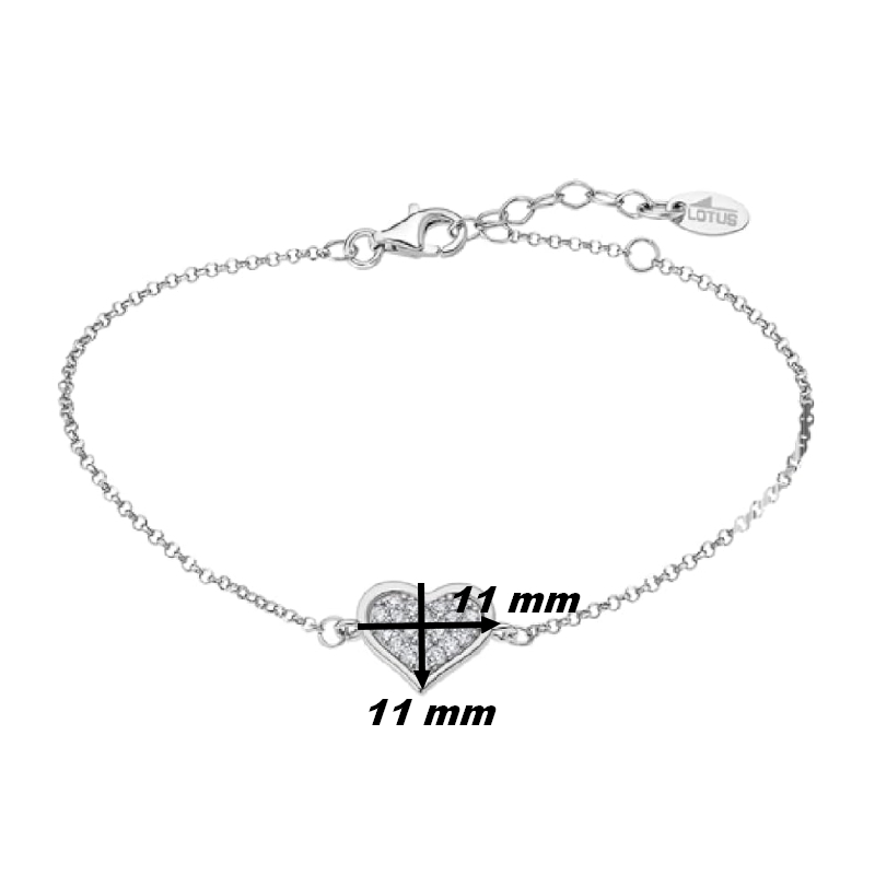 bracelet-coeur-femme-argent-925-et-oxydes-LOTUS-LP3125-2-1-dimensions Bracelet Cœur Femme Argent 925/1000 et Oxydes de zirconium LOTUS LP3125-2/1, dimensions