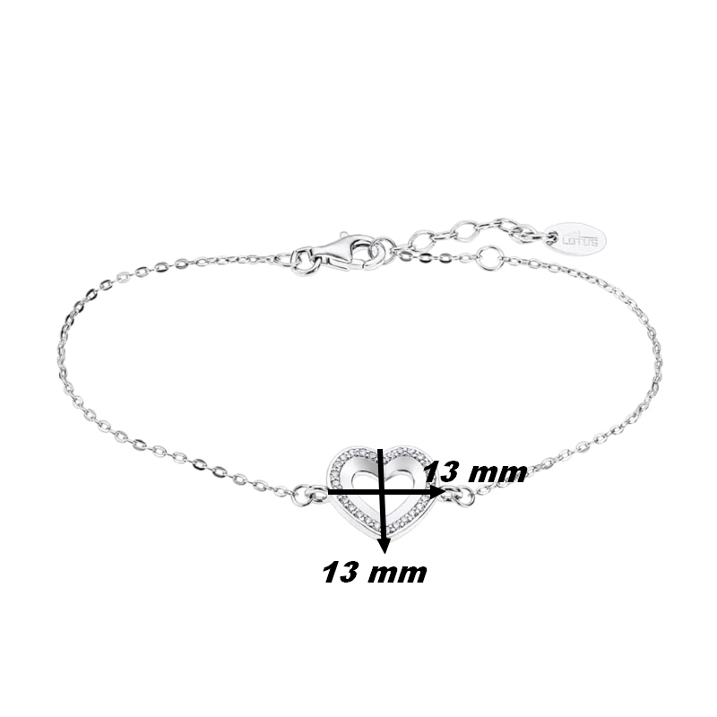 bracelet-coeur-femme-argent-925-et-oxydes-LOTUS-LP3137-2-1-dimensions Bracelet Cœur Femme Argent 925/1000 et Oxydes de zirconium LOTUS LP3137-2/1, dimensions