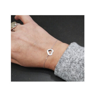 Bracelet Cœur Femme Argent 925/1000 et Oxydes de zirconium LOTUS LP3137-2/1 porté