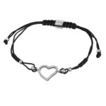 Bracelet cordon noir Femme Cœur Argent 925/1000 et Oxydes de zirconium LOTUS LP1519-2/2