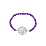 Bracelet élastique Femme Arbre de vie Argent 925/1000, pierres mauves synthétiques et Oxydes de zirconium LOTUS LP1896-2/3